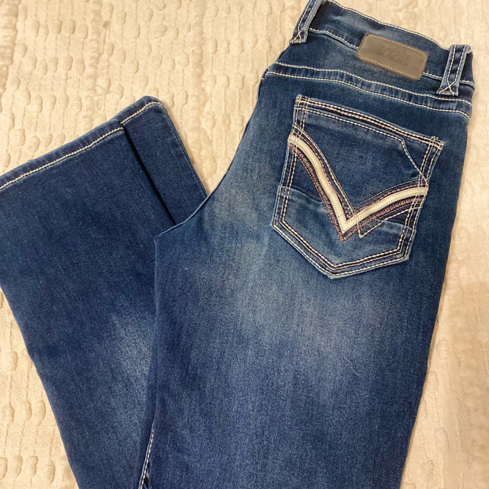 Mens Buckle Black Jeans.